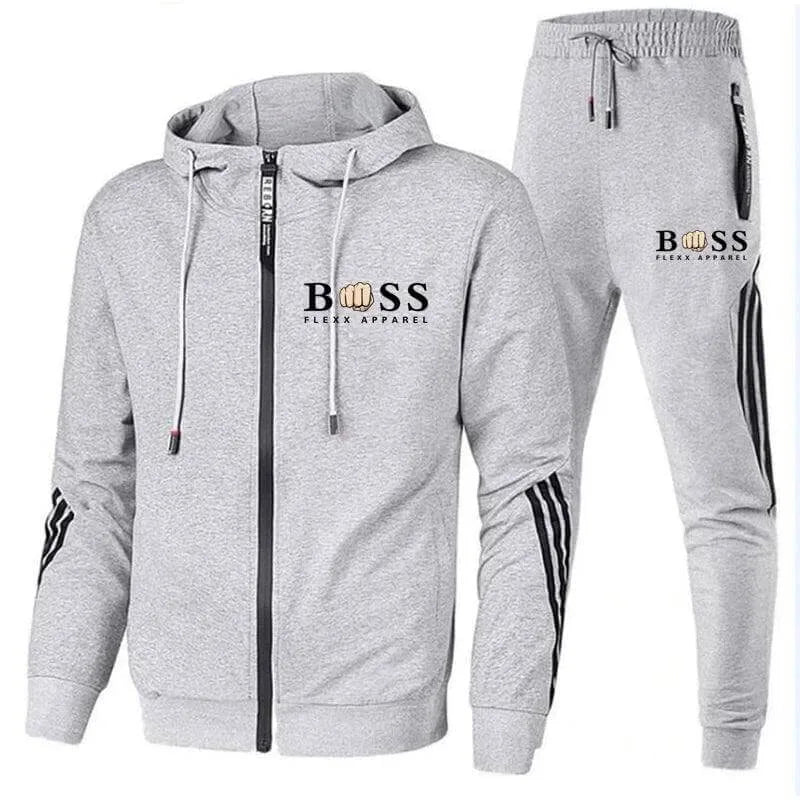 Comfortabel heren trainingspak met hoodie en handige ritssluiting voor sport en vrije tijd