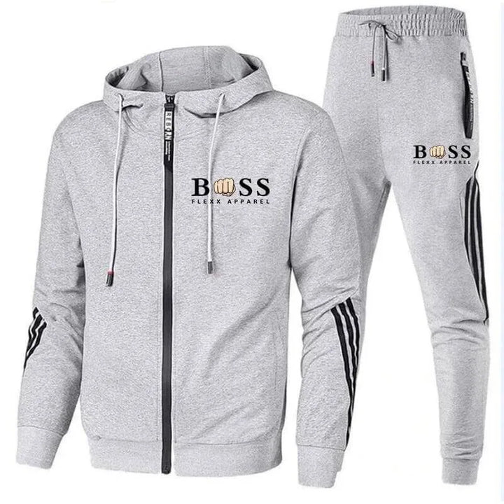 Comfortabel heren trainingspak met hoodie en handige ritssluiting voor sport en vrije tijd