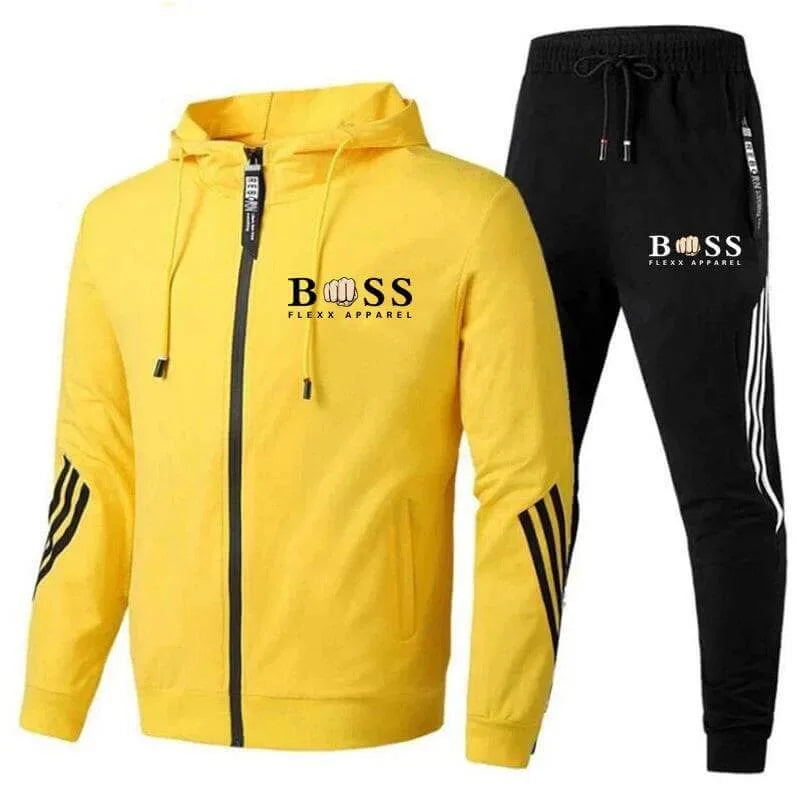 Casual heren sportkleding set bestaande uit comfortabele broek en hoodie