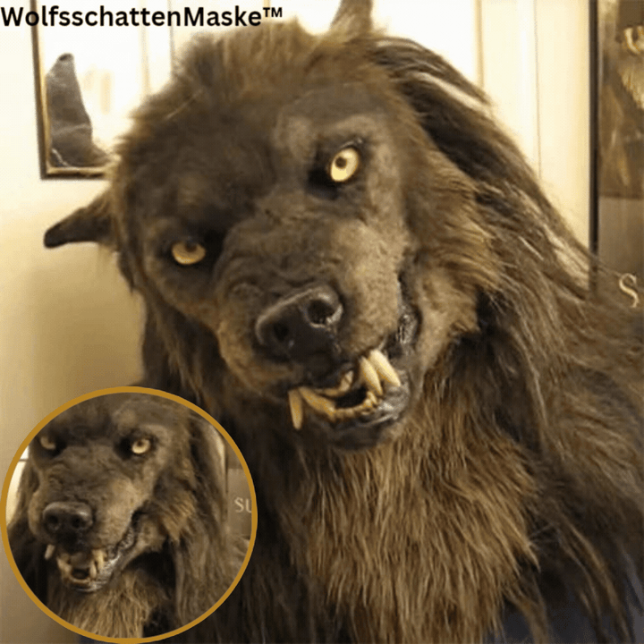 Realistisch siliconen weerwolfmasker met kunstbont voor volwassenen. Ideaal Halloween kostuum of cosplay accessoire.