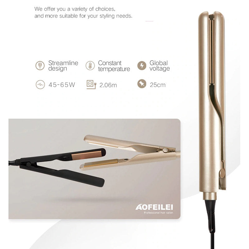 Detail van haar gestyled met de 2-in-1 haarstyler voor een salonwaardige look. Glanzend en pluizvrij resultaat.