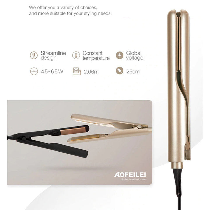 Detail van haar gestyled met de 2-in-1 haarstyler voor een salonwaardige look. Glanzend en pluizvrij resultaat.