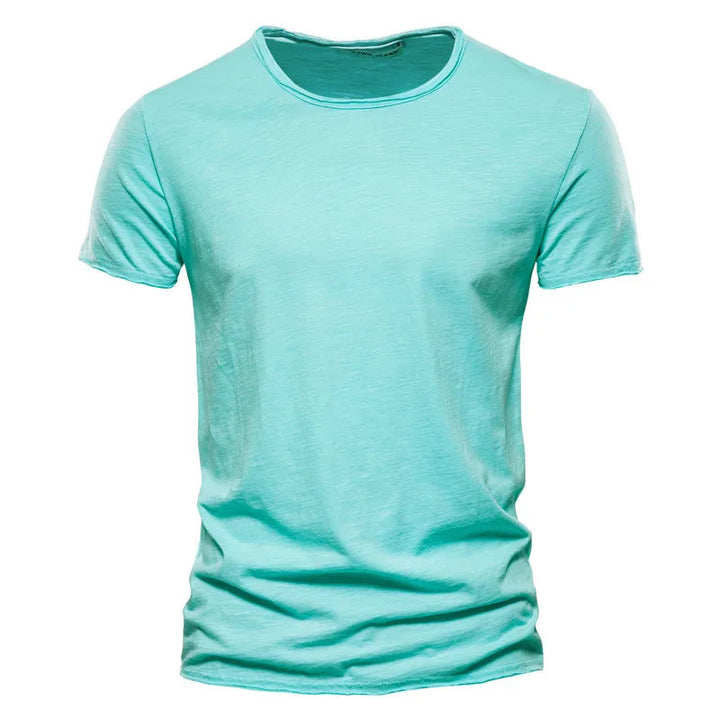 Lichtgroen heren T-shirt, zachte tint, veelzijdig te stylen, casual en chic.