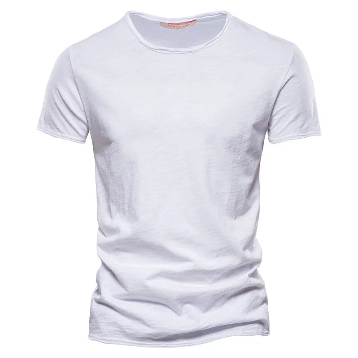 Geel heren T-shirt, levendige kleur, ademende stof, voor actieve dagen.