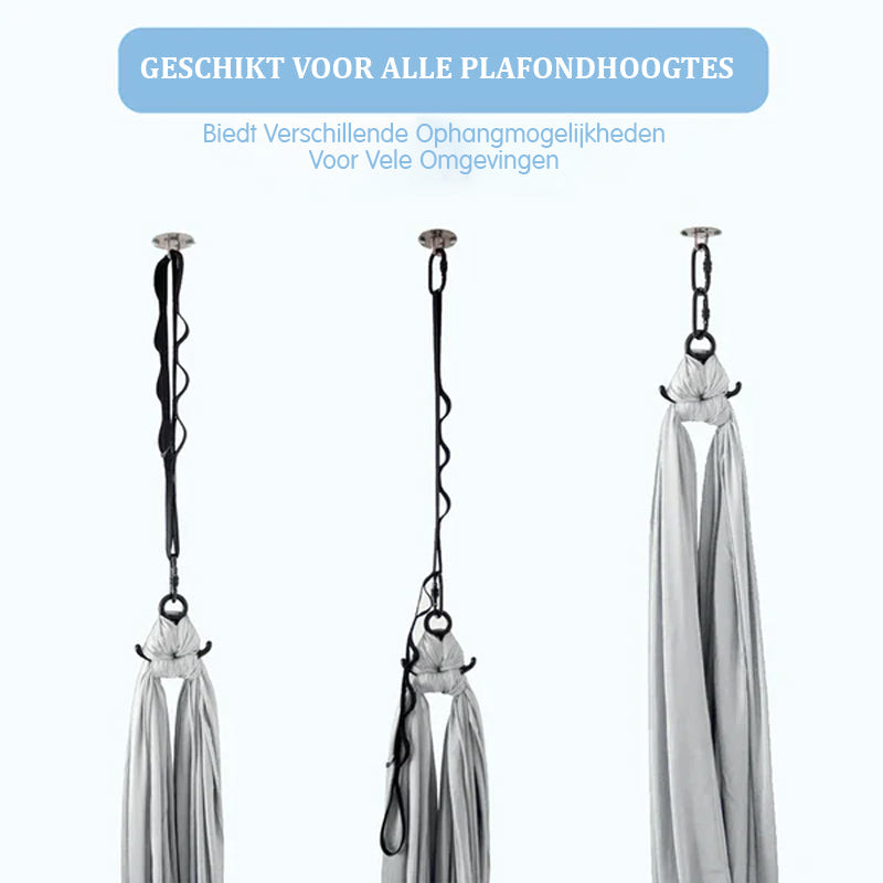 Robuuste sensorische schommel buiten; ideaal voor motorische ontwikkeling, balans en buitenspeelplezier.