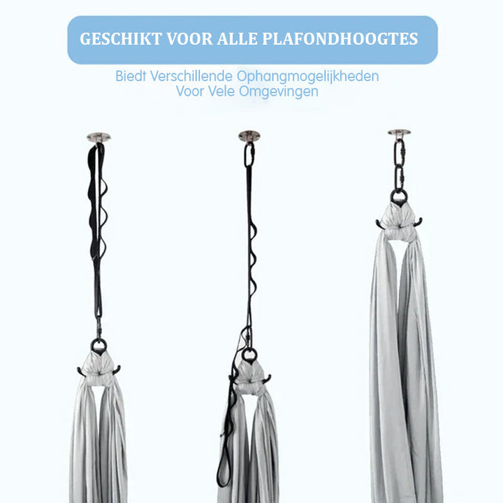 Robuuste sensorische schommel buiten; ideaal voor motorische ontwikkeling, balans en buitenspeelplezier.