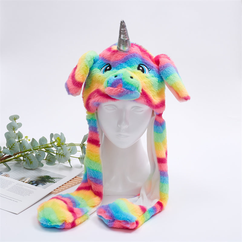 Comfortabele unisex muts van pluche met beweegbare oren
