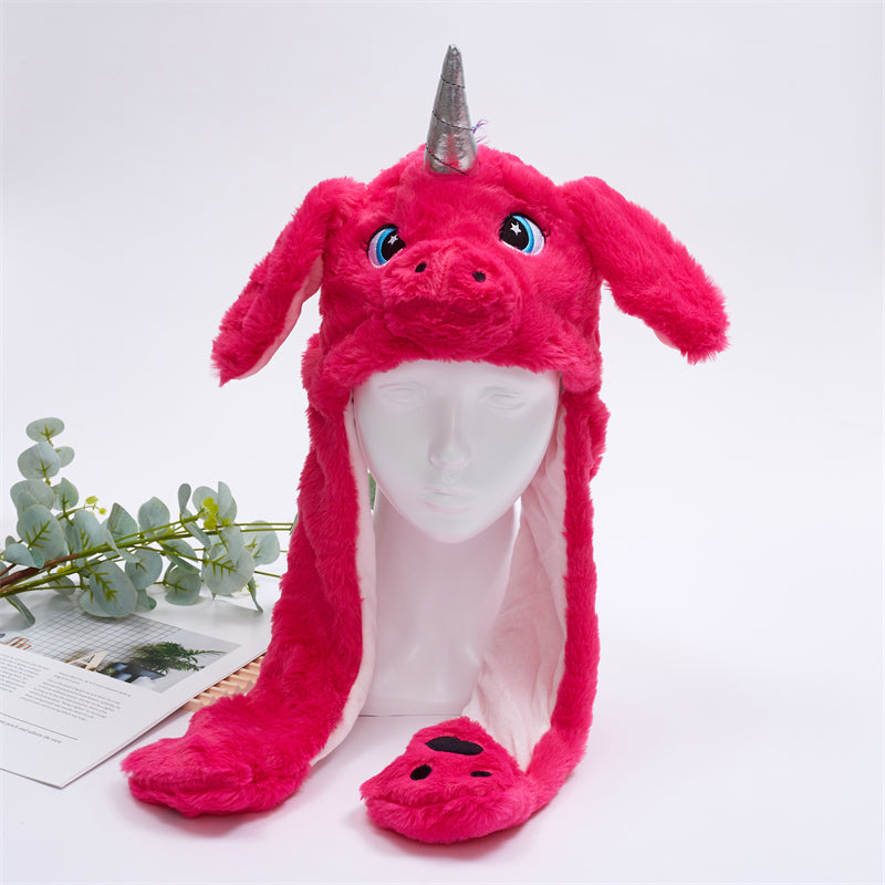 Zachte pluche hoed met speels orenontwerp voor cosplay