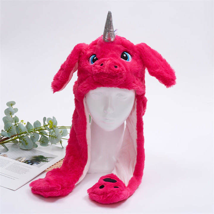 Zachte pluche hoed met speels orenontwerp voor cosplay