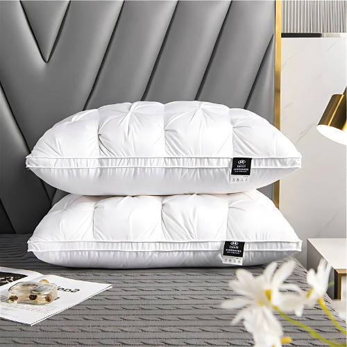 Ademend donskussen voor slaapkamer, helpt bij rugklachten en zorgt voor luxe comfort en optimale slaap.