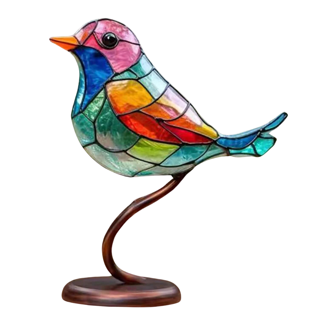 Decoratief vogelbeeldje Zelfvertrouwen met kleurrijk mozaïekdesign