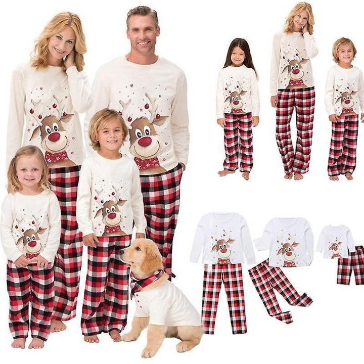 Heren en dames kerstpyjama set, matching voor koppels, perfect voor ontspannen feestdagen thuis.
