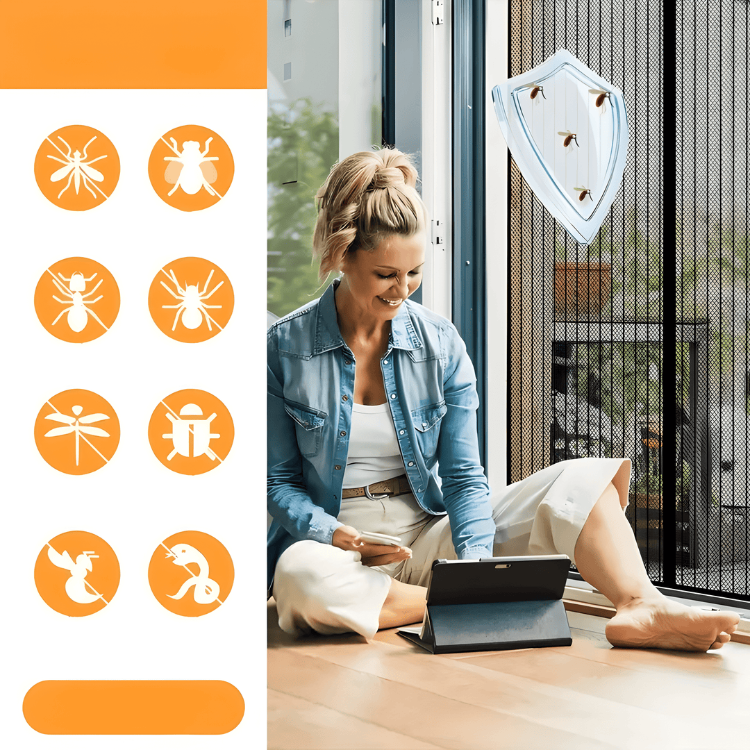 Comfortabel zelfsluitend magnetisch deurmuggennet. Insectvrije en huisdiervriendelijke zomer met frisse lucht.