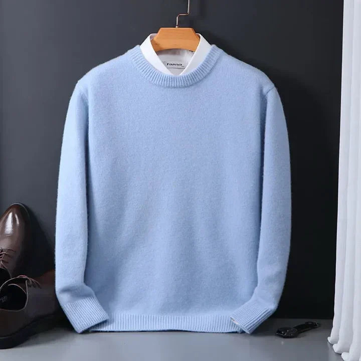 Luxe heren trui van 100% kasjmier. Tijdloze elegantie en warm comfort, perfecte herenmode sweater.