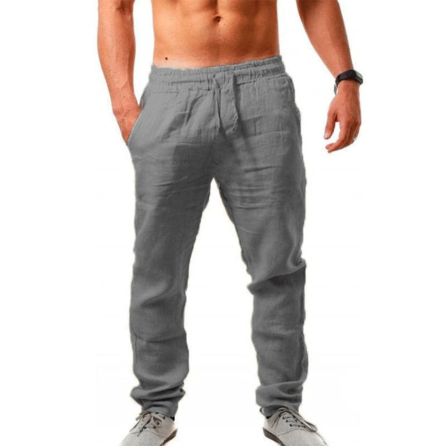 Jorian comfortabele zomerbroek voor heren, casual met elastische taille en rechte pijp.