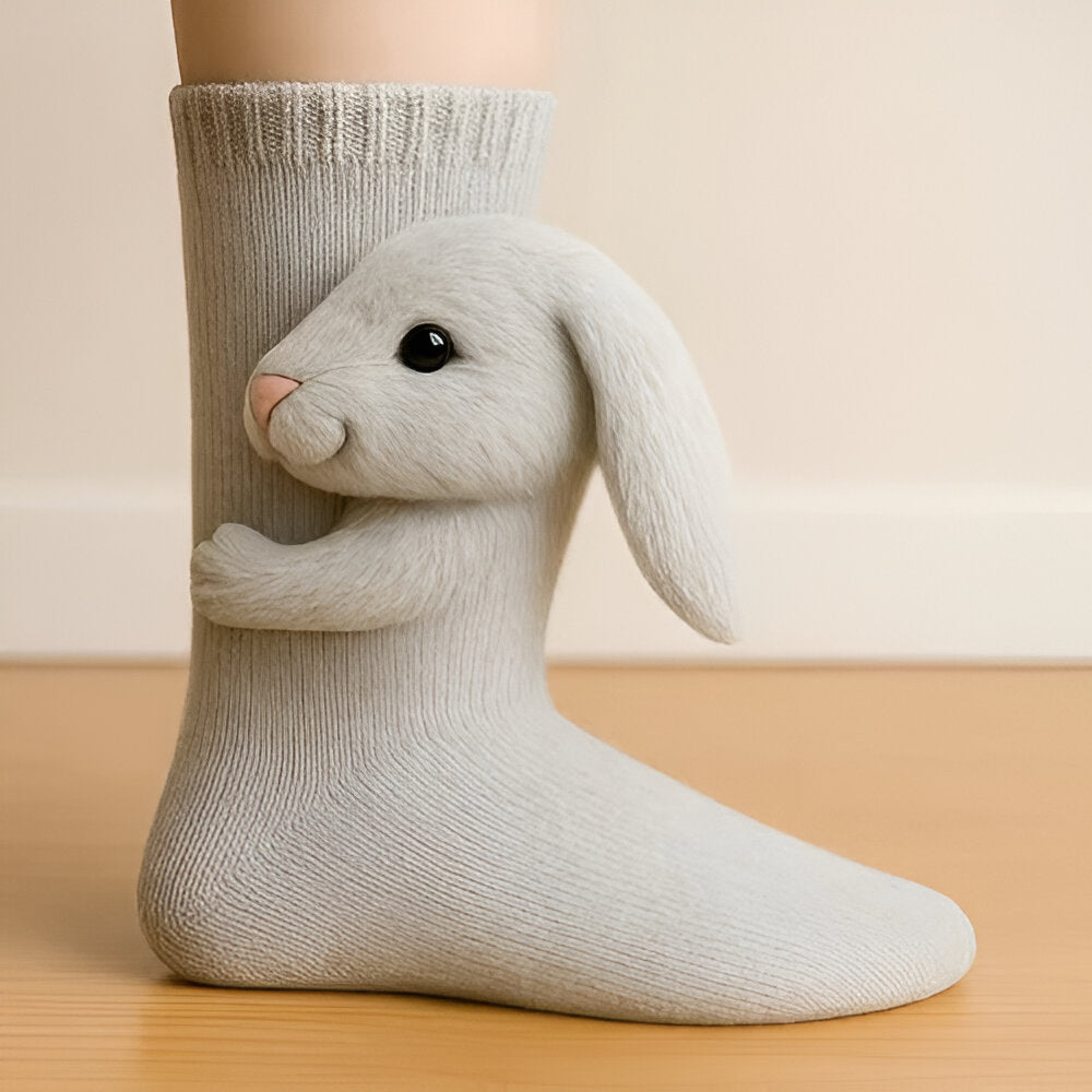 Unisex antislip huissokken met leuke 3D dieren design voor extra warmte en comfort.