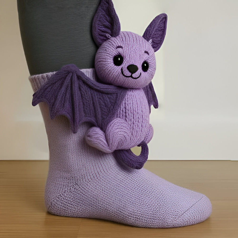 Comfortabele winter sokken: zachte dierensokken met antislip zool en grappige 3D details.