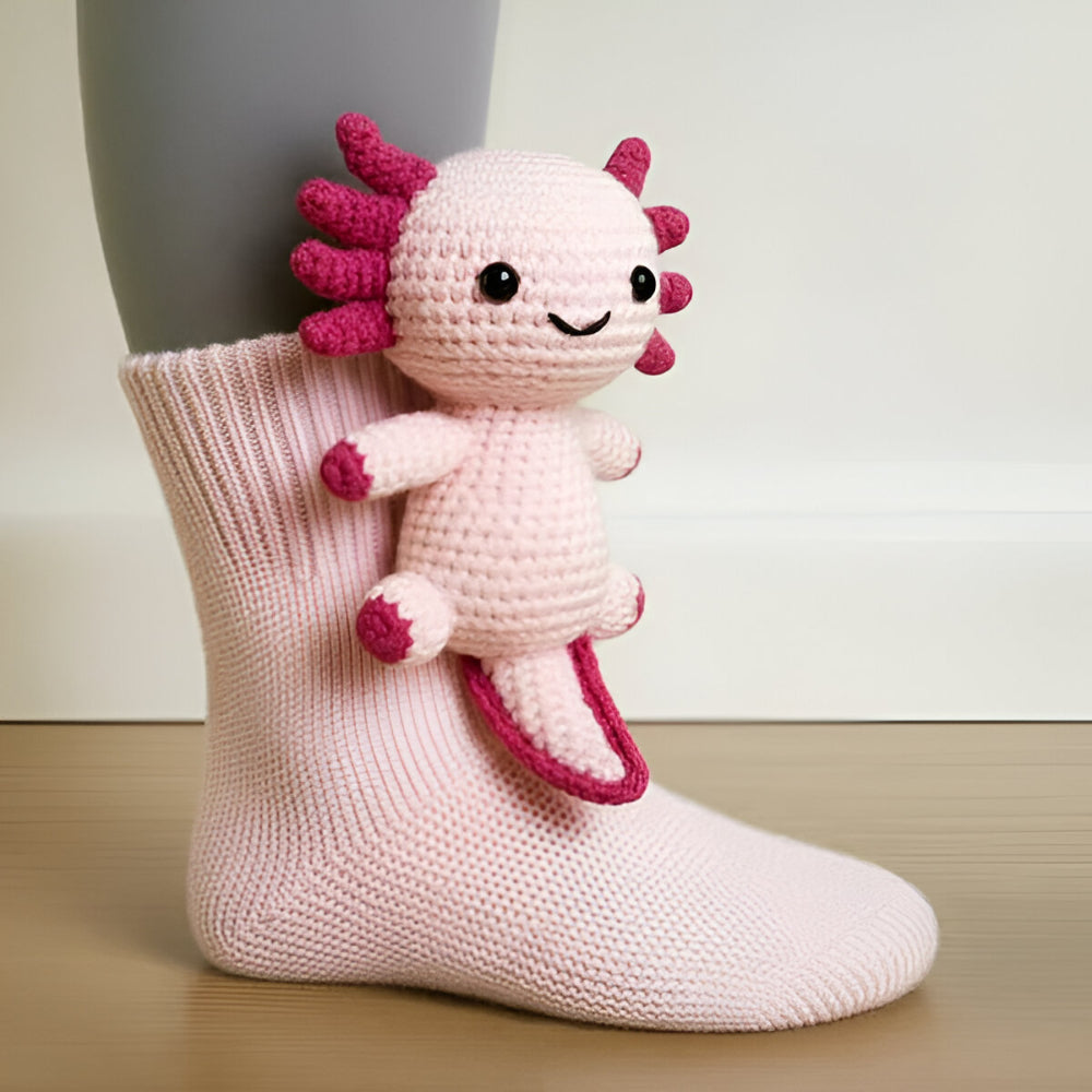 Grappige 3D dierensokken, pluizige huissokken met antislip noppen voor veilige grip.