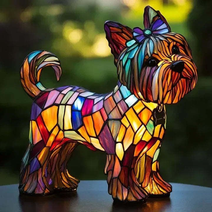 De majestueuze Lumidog Golden Retriever lamp als blikvanger in de woonkamer.