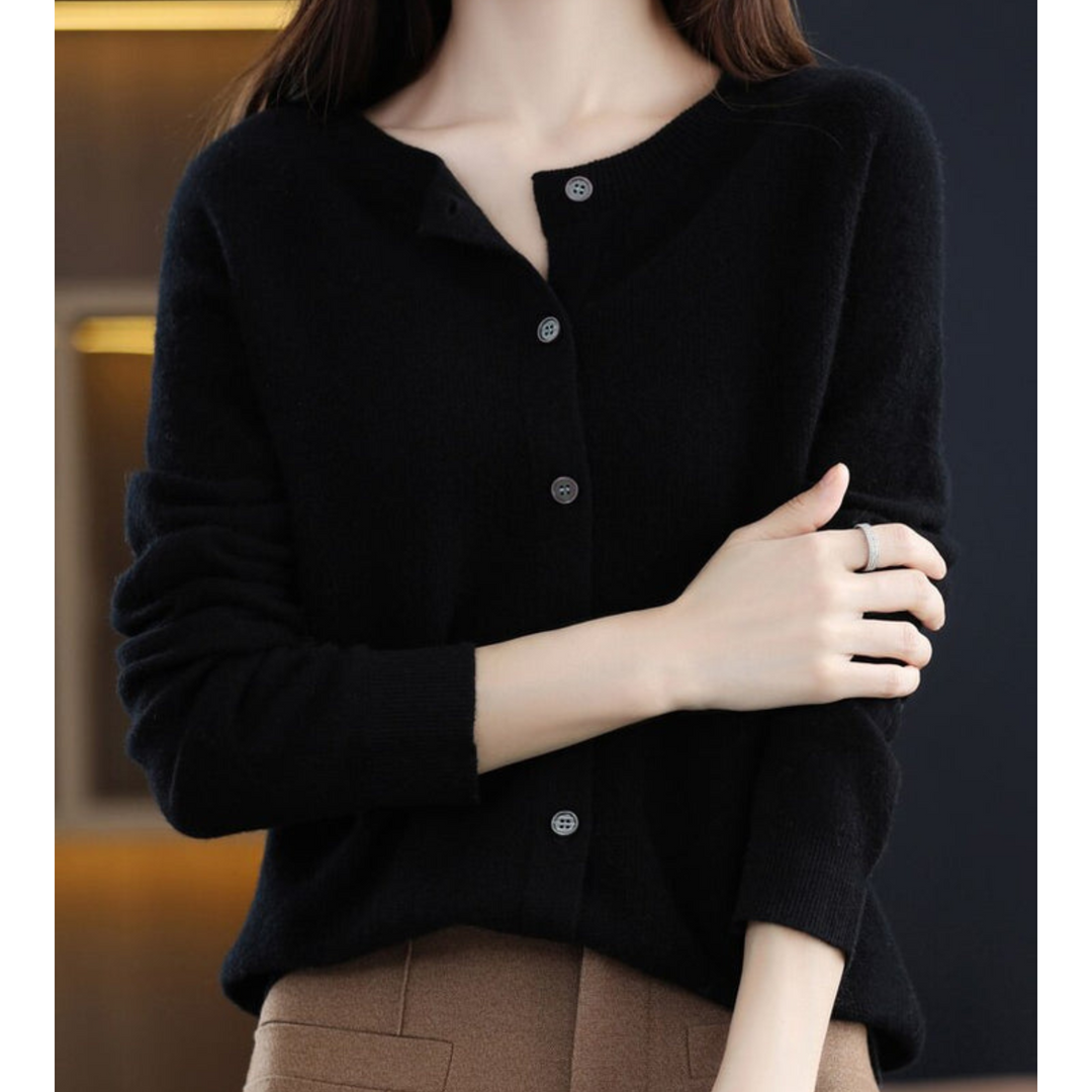 Moderne comfortabele gebreide trui voor dames met O-hals, een must-have voor casual kleding en damestops.