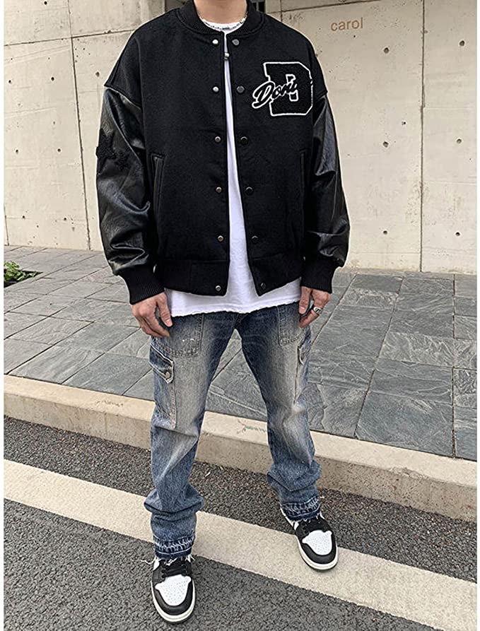 Casual college jack voor heren in klassieke retro sportstijl