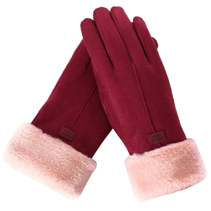 Warme touchscreen handschoenen, verwarmbaar en perfect voor buitenactiviteiten; beschikbaar in roze, grijs, zwart.