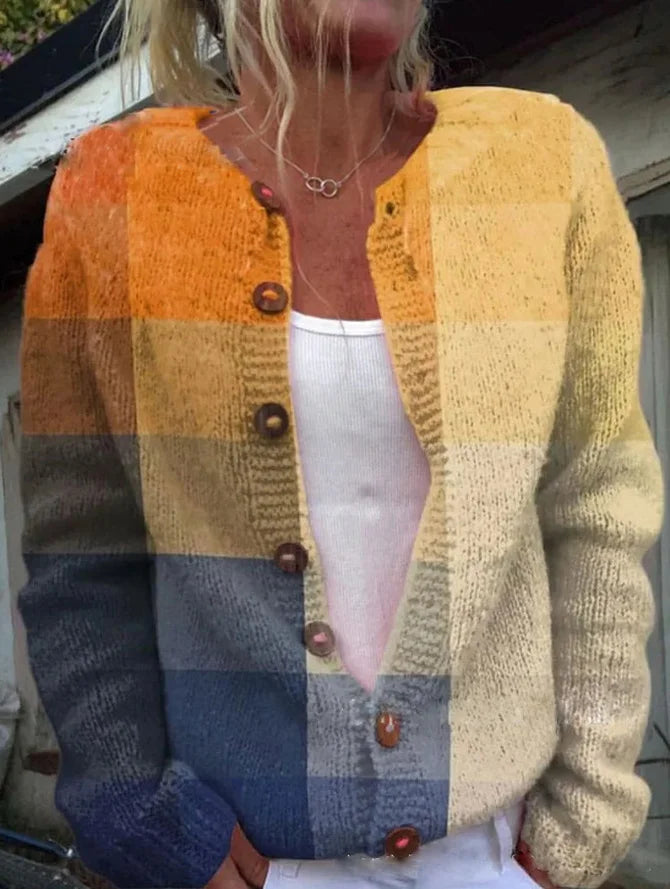 Lichtgewicht gebloemde dames cardigan met knopen, veelzijdig overslagvest voor zomerse dagen.