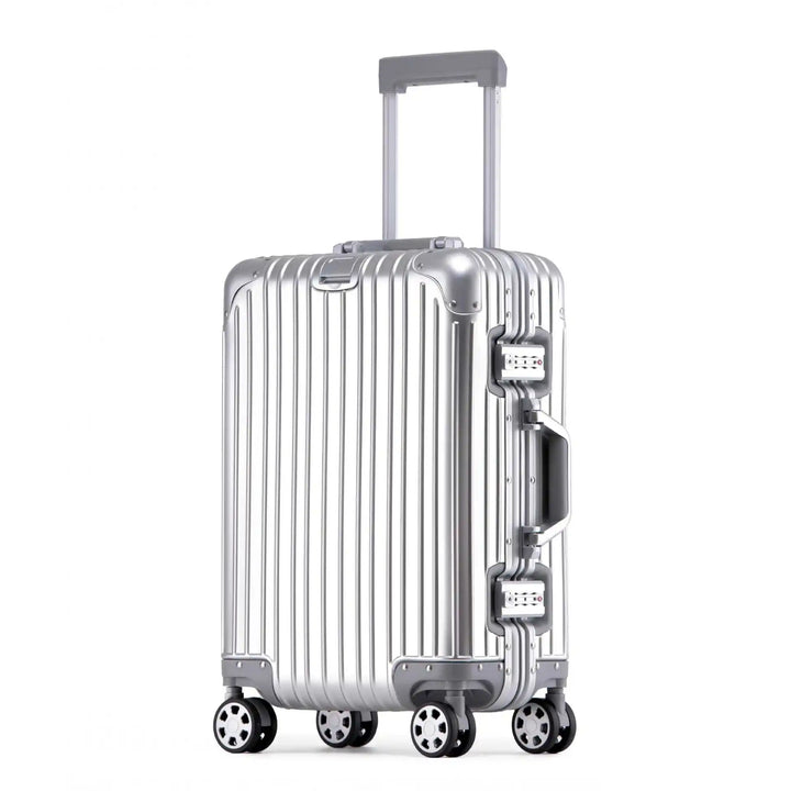 Krasbestendige aluminium reiskoffer, hardshell bagage met TSA-slot en spinnerwielen, lichtgewicht.