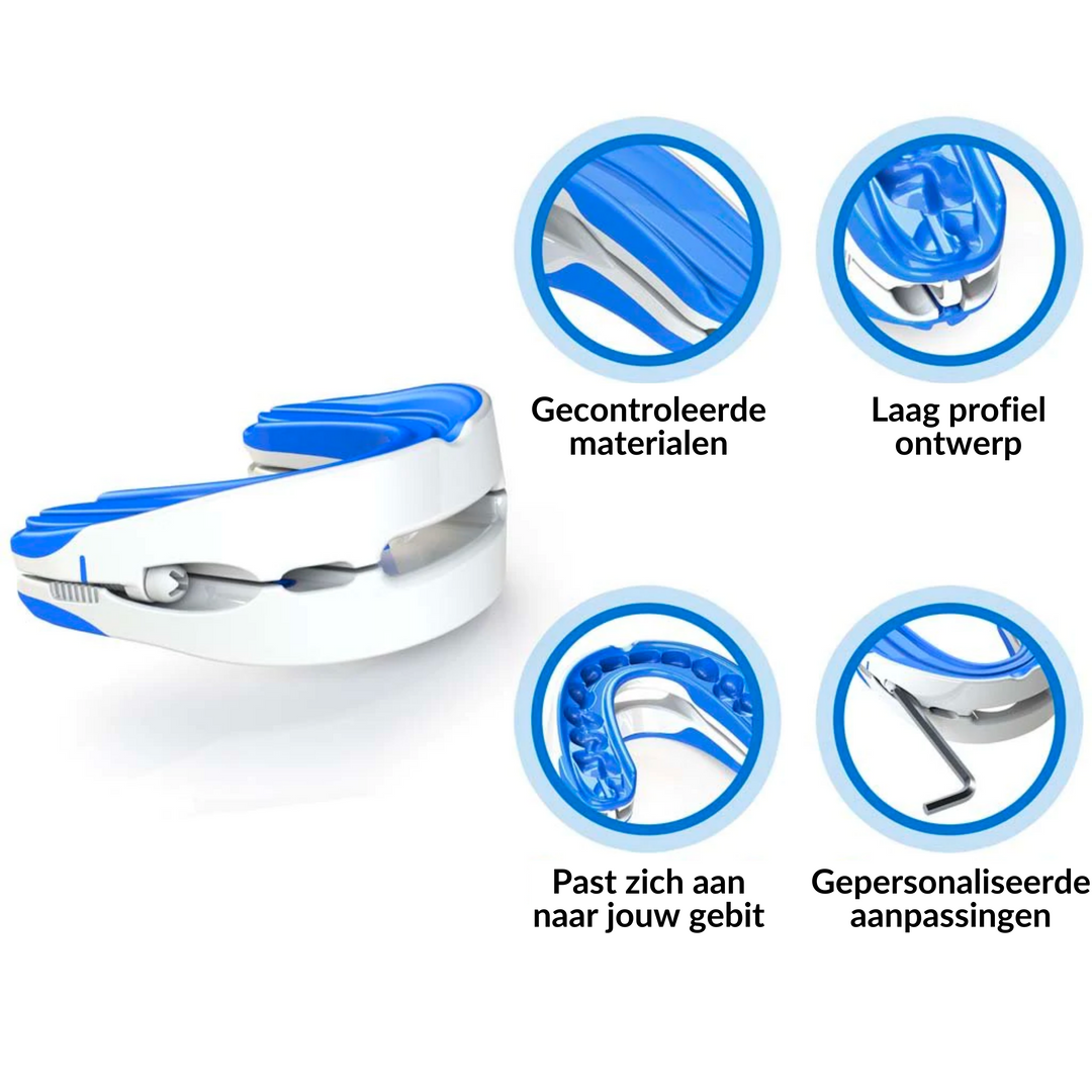 Anti-Snurk Beugel voor snurkpreventie, gemaakt van zacht hypoallergeen materiaal, biedt comfort en bevordert betere nachtrust