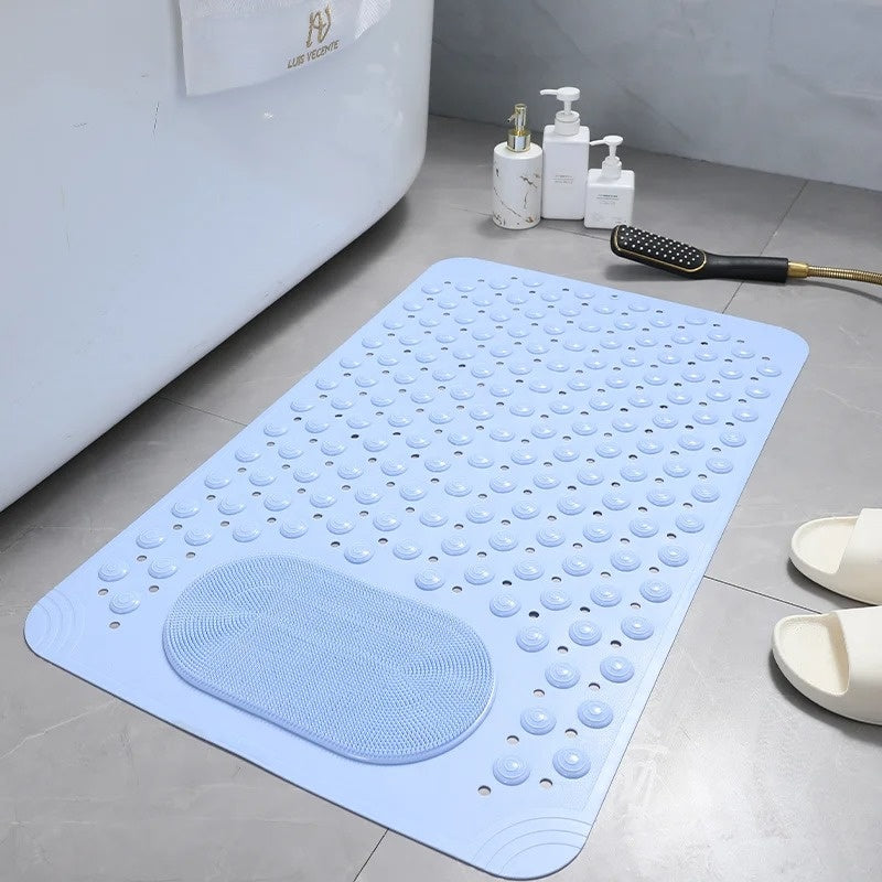"Antislip douchemat met voetenscrub, biedt veiligheid en comfort, grijs, PVC, ideaal voor elke badkamerstijl en doucheroutine