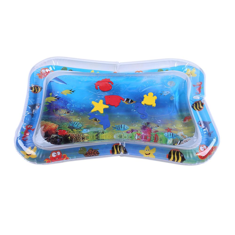 "AquaFun Speelmat met kleurrijke zeediertjes, opblaasbaar en veilig PVC, stimuleert motorische vaardigheden en spierontwikkel