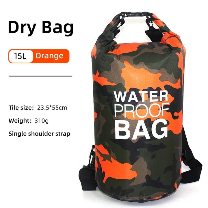 Modieuze AquaVault drybag rugzak, perfect voor outdoor en urban avonturen met nat-droog compartiment.