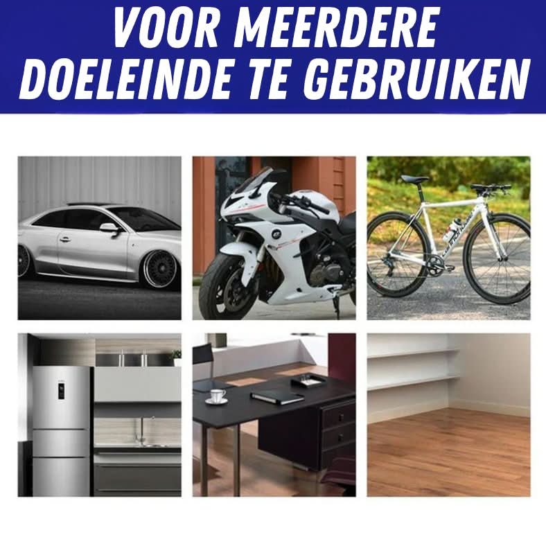 Auto retoucheerpen, zwart, met tip- en kwastapplicator, op witte achtergrond, voor het herstellen van krassen op auto's.