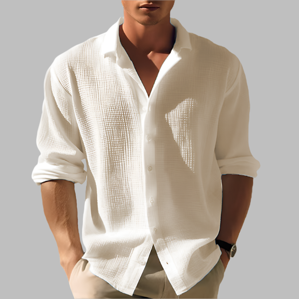 Comfortabel luchtig heren overhemd voor zomerkleding en casual gelegenheden