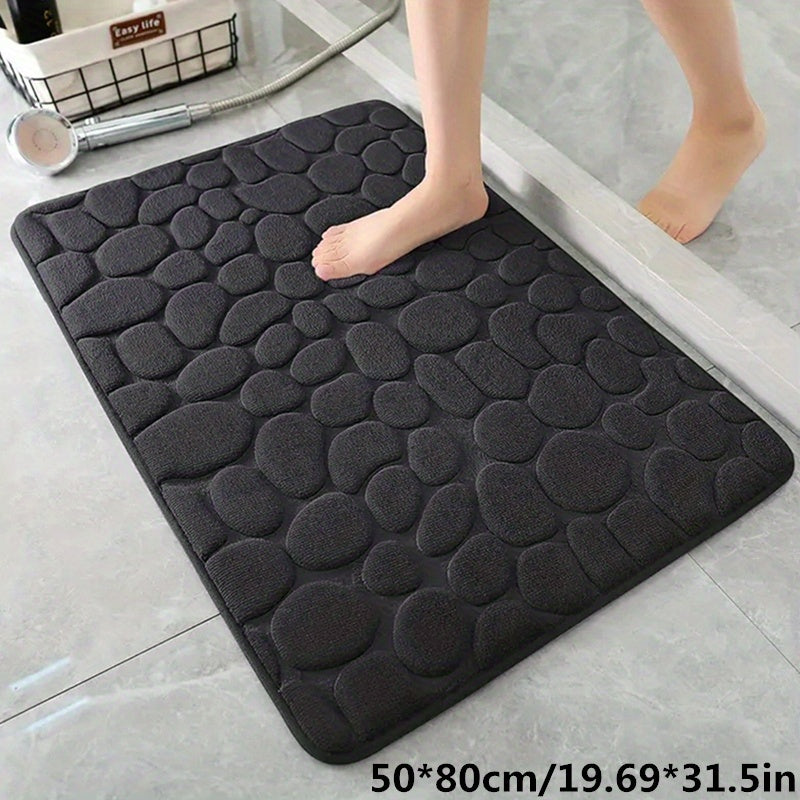 Ultrazachte polyester badmat met antislip PVC laag. Absorberend en veilig, perfecte rechthoekige vloermat voor badkamer.