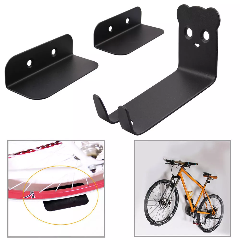 Stalen fietswandhouder in close-up voor wandmontage in de garage
