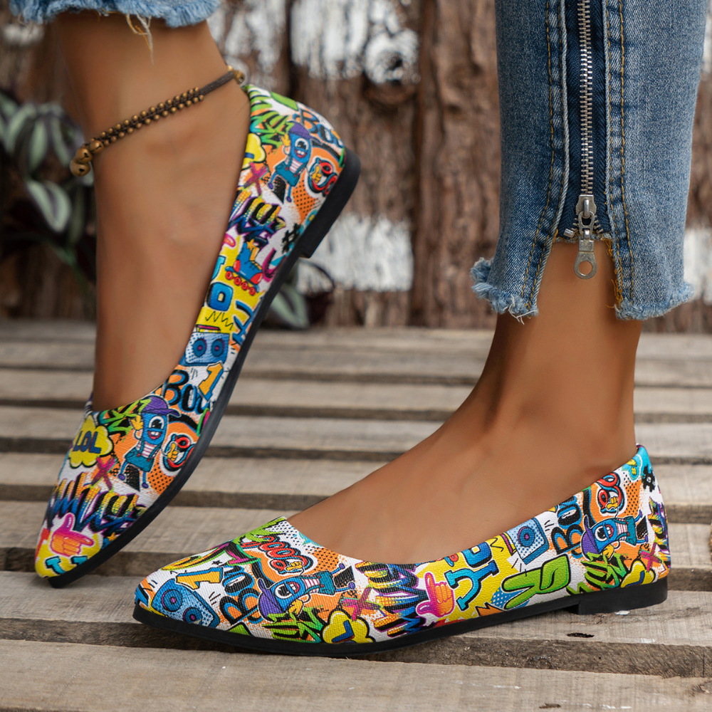 Blauwe platte damesschoenen, modieus en comfortabel, met ademend materiaal en slip-on ontwerp, ideaal voor de zomer.