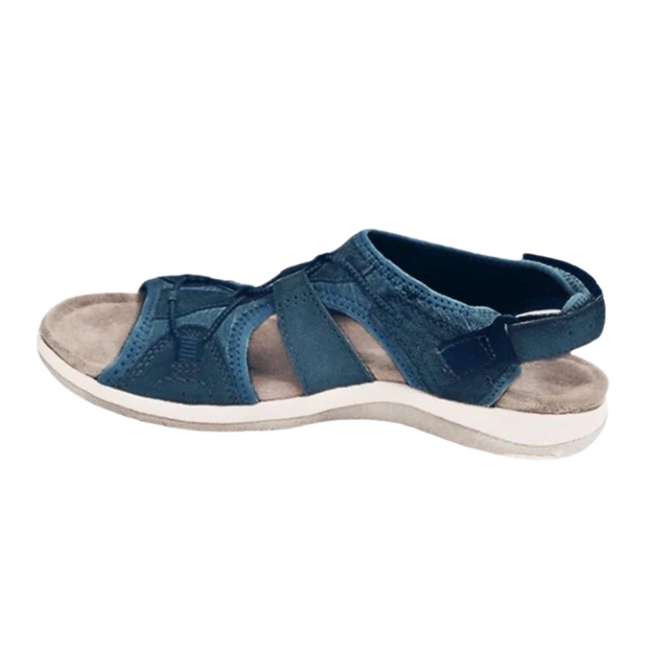 "Blauwe Ursula orthopedische sandalen, stijlvol en comfortabel, bieden ultieme voetondersteuning en zijn ideaal voor dagelijk