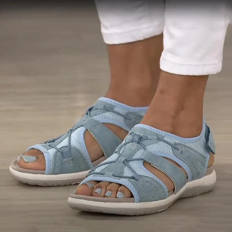 "Blauwe Ursula orthopedische sandalen, stijlvol en comfortabel, bieden ultieme voetondersteuning en zijn ideaal voor dagelijk