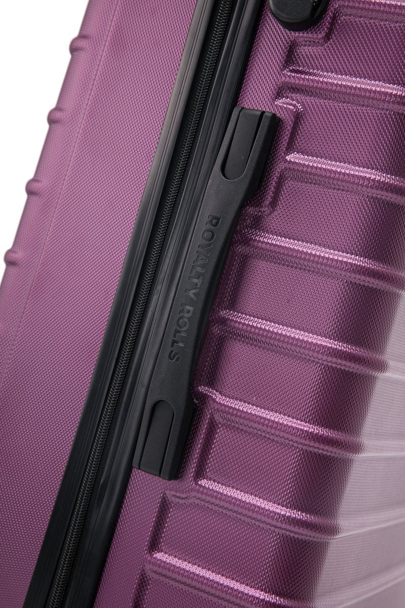 Duurzame bordeaux rode hardshell koffers met sterke ritsen en een telescopisch handvat.