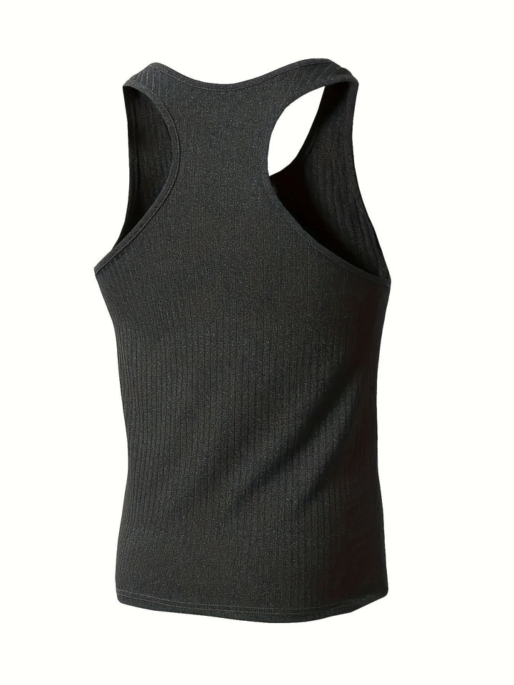 Casual herenmode gebreide tanktop in effen kleur