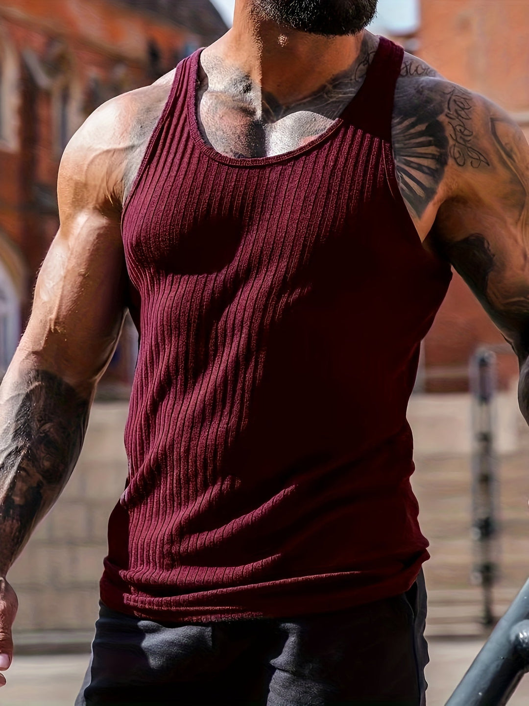 Zomerkleding heren tanktop in basic design