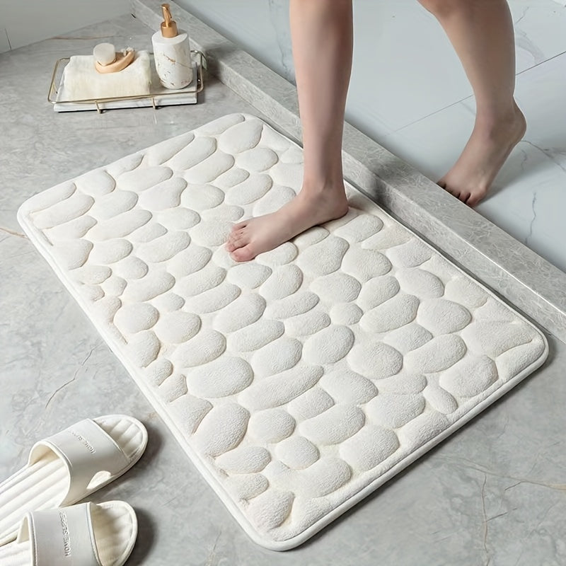 Veilige antislip badmat van polyester, absorbeert snel voor een droge badkamer. Comfortabele rechthoekige vloermat.