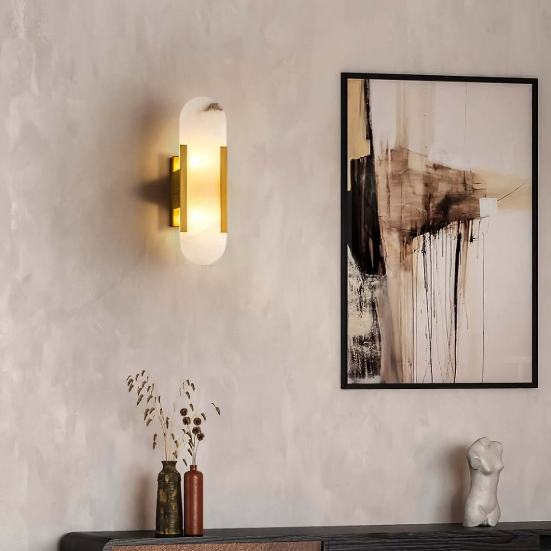 Moderne Wandlamp - Albast & Metaal