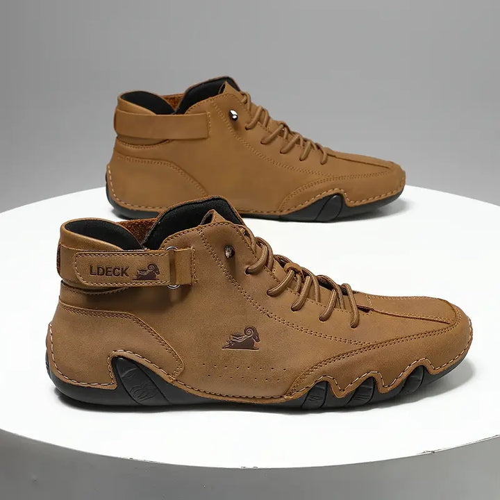 Duurzame Hoymans heren waterdichte wandelschoenen, hoge kwaliteit kunstleer.