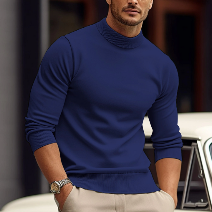 Moderne herenmode: veelzijdige sweater met ronde hals in een stijlvolle kleur. Comfortabele kleding voor mannen.