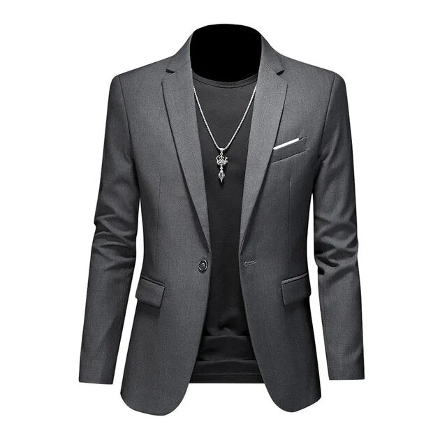 Elegant getailleerd heren colbert met enkele knoop, perfect voor een stijlvolle en veelzijdige herenmode outfit.