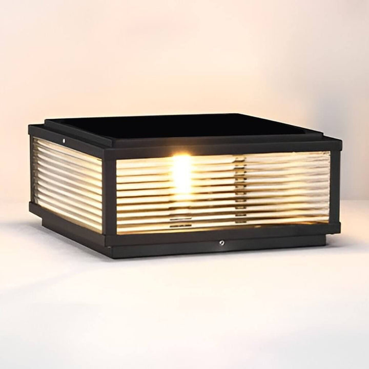 Moderne LED Buitenpaallamp - Geribbeld Glas