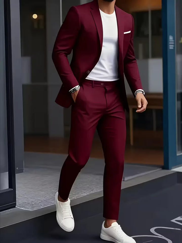 Blauw heren kostuum slim fit voor een professionele uitstraling