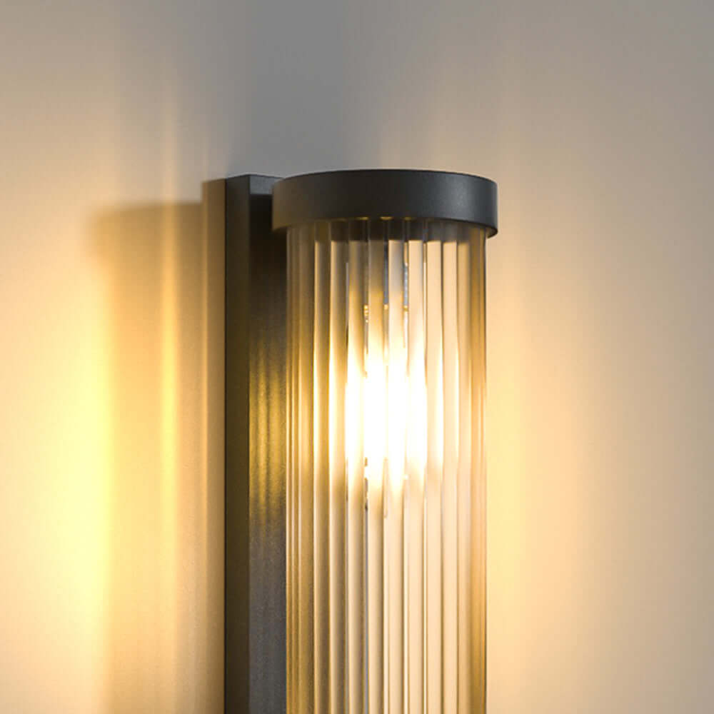Moderne Buitenlamp Cilindrisch Metaal & Glas